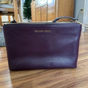 Michael Kors Dark Purple Leather Pouch